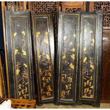 Antique Chinese Chinoiserie Japanned Doors | Work of Man