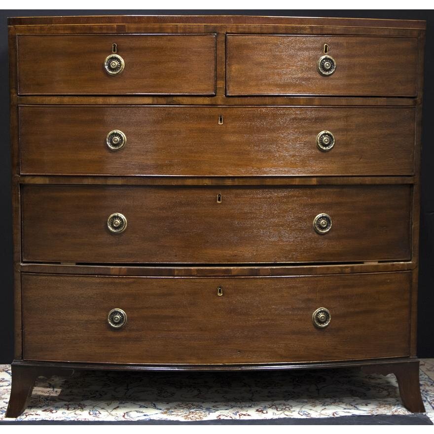 ANTIQUE ENGLISH REGENCY BOW FRONT CHEST | Work of Man