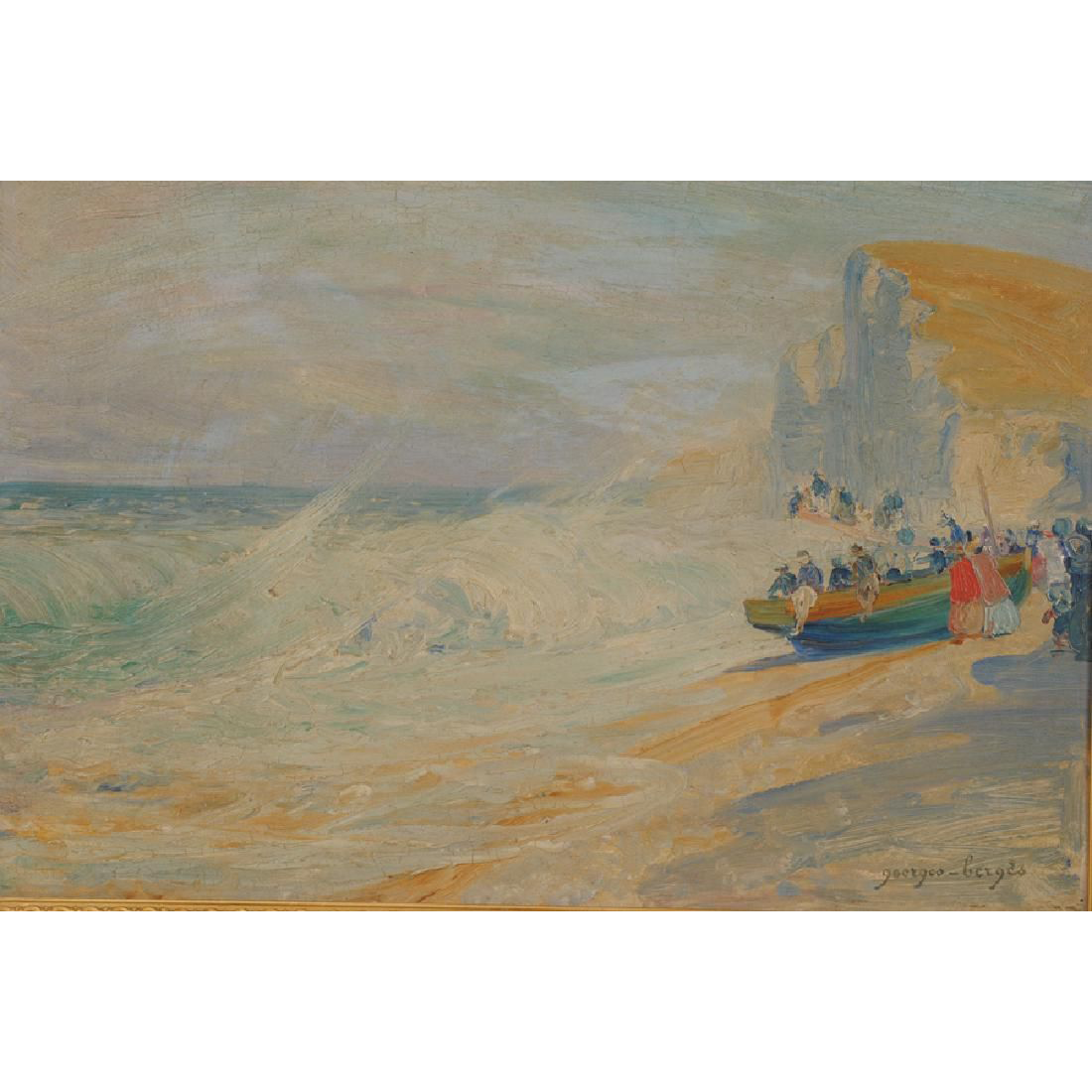 AW483: Georges Berges - Seashore - Oil on Board
