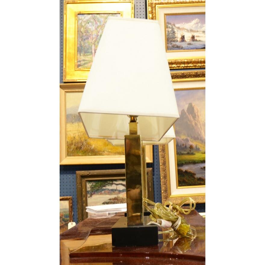 AL2-001: PAIR OF LATE 20TH CENTURY ROBERT ABBEY BRASS TABLE LAMPS
