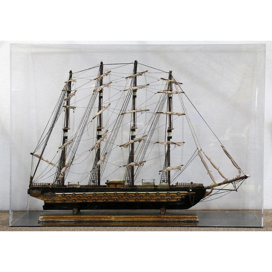 CR2-103: EARLY 20TH CENTURY ENGLISH PAINT DECORATED SHIP MODEL
