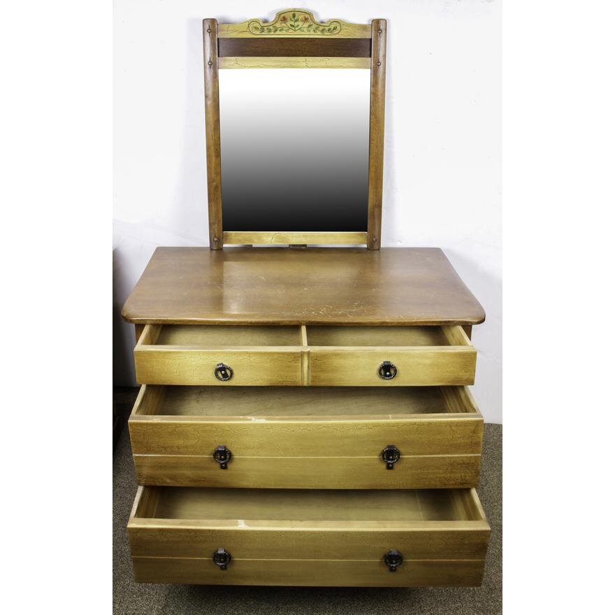 AF4-167: VINTAGE DEL-REY (BY KOHLER MFG)  MONTEREY - SPANISH COLONIAL REVIVAL  STYLE CHEST W/ MIRROR, C 1939