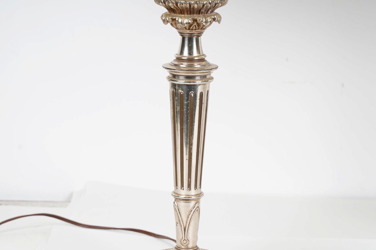 AL2-008: PAIR OF LATE 19TH C SILVERPLATE CANDLESTICKS CONVERTED TO LAMPS