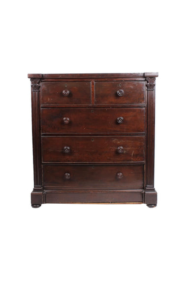 ANTIQUE LATE CLASSICAL AMERICAN MAHOGANY CHEST | Work of Man