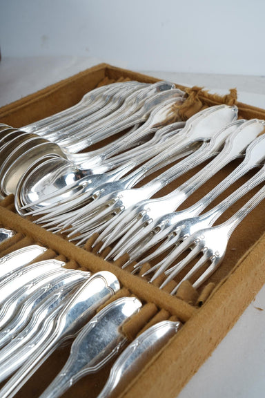 Late 19th Century Christofle Silver Plate Flatware marked "Alfenide" | Work of Man