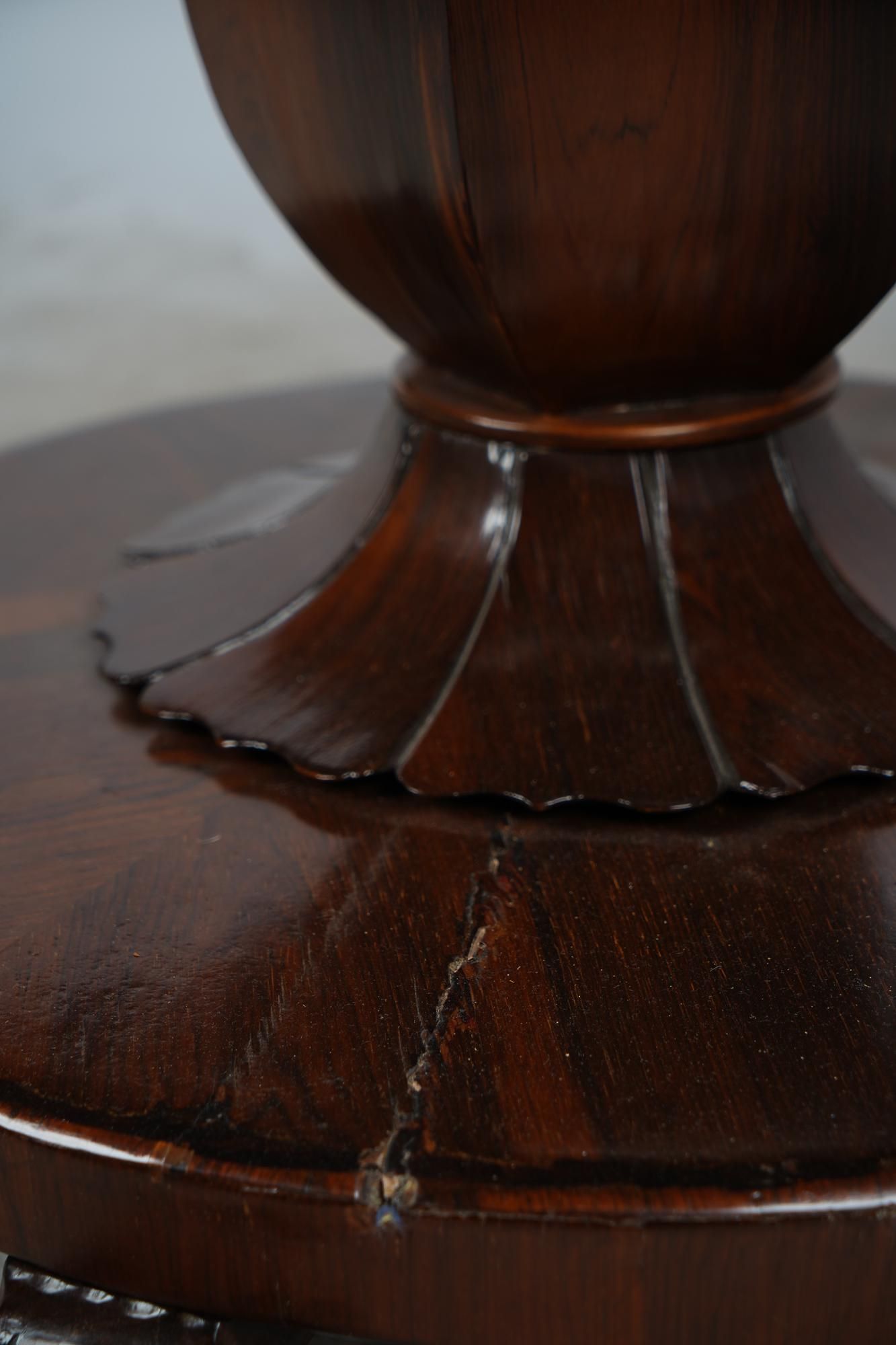 AF1-108: ANTIQUE EARLY 19th C AMERICAN LATE CLASSICAL ROSEWOOD TILT TOP CENTER TABLE