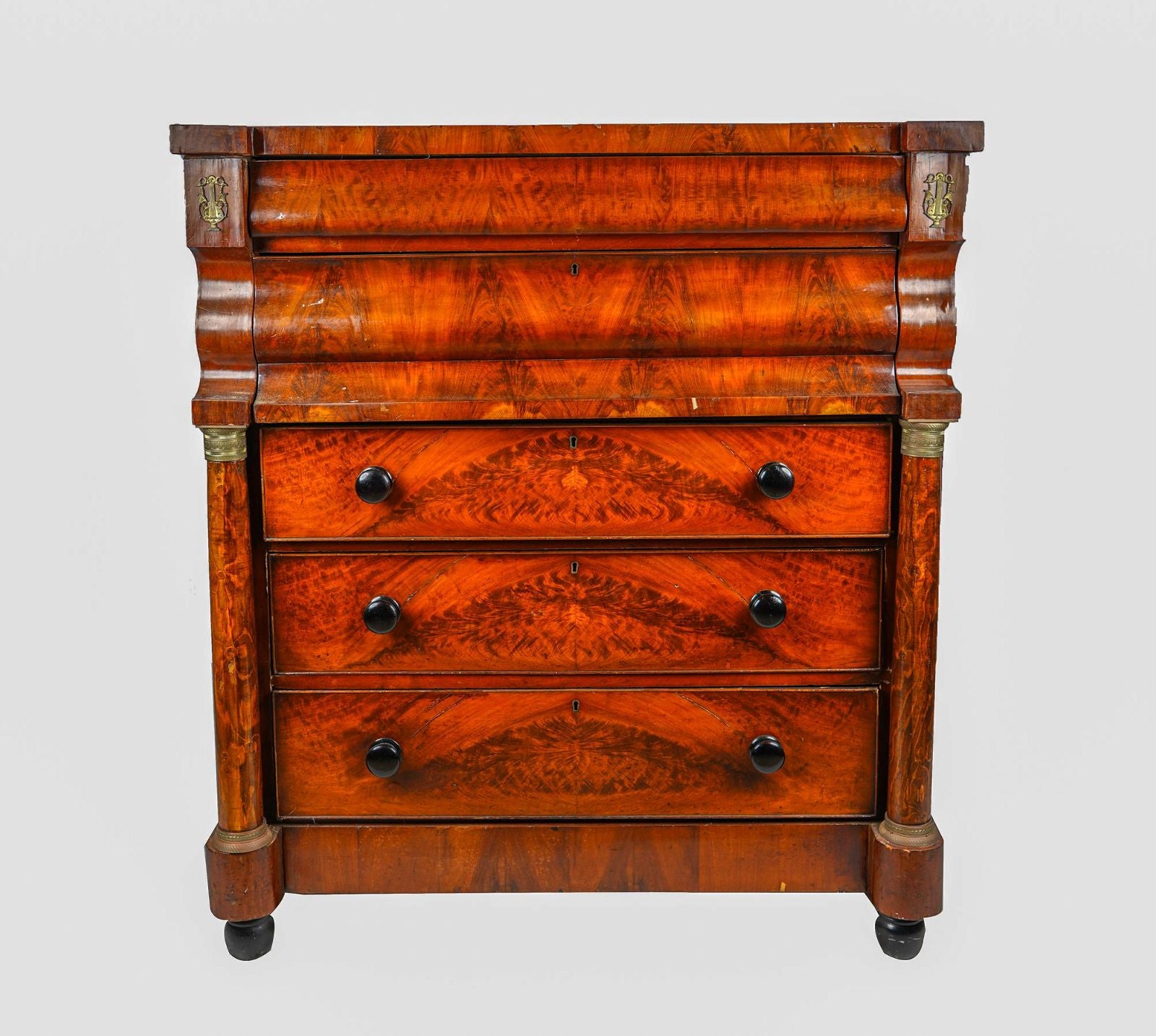 ANTIQUE AMERICAN LATE CLASSICAL HIGH CHEST | Work of Man