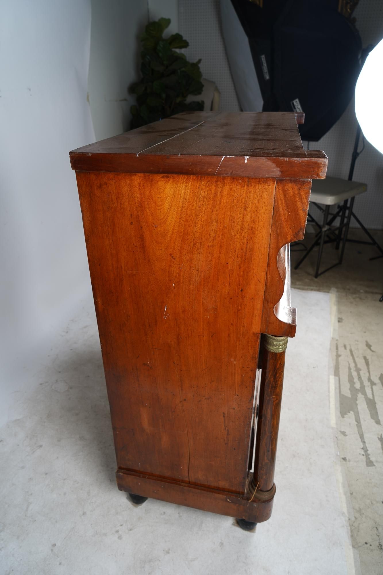 AF4-118: ANTIQUE EARLY 19TH C AMERICAN LATE CLASSICAL PERIOD MAHOGANY HIGH CHEST