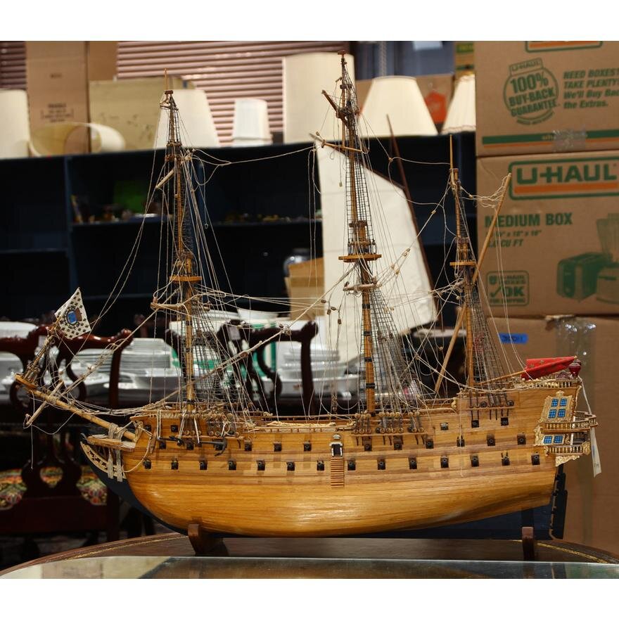 CR2-101: LATE 19TH CENTURY SCALED SHIP MODEL DEPICTING A GUN SHIP