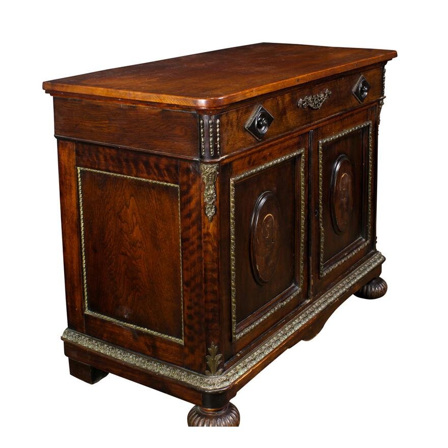 AF3-143: ANTIQUE LATE 19TH CENTURY ENGLISH VICTORIAN WALNUT COMMODE