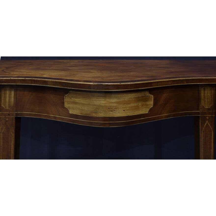 AF1-136: LATE 20TH CENTURY BURTON CHING FEDERAL STYLE MAHOGANY & SATIN WOOD SERVING TABLE