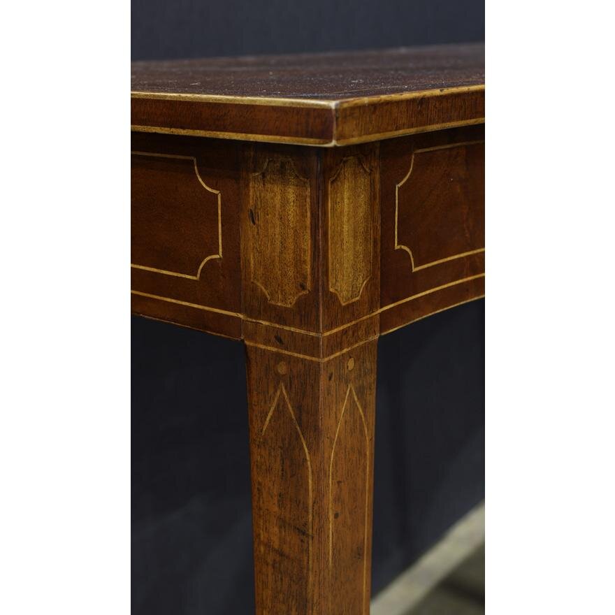 AF1-136: LATE 20TH CENTURY BURTON CHING FEDERAL STYLE MAHOGANY & SATIN WOOD SERVING TABLE