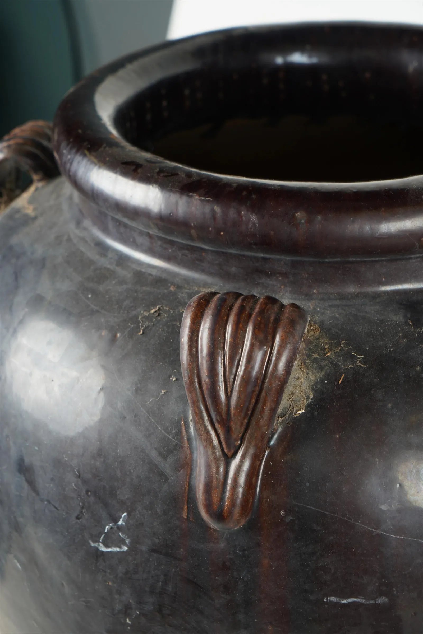 AA4-003: Pair of Antique Large Asian Terra Cotta Water Vessels