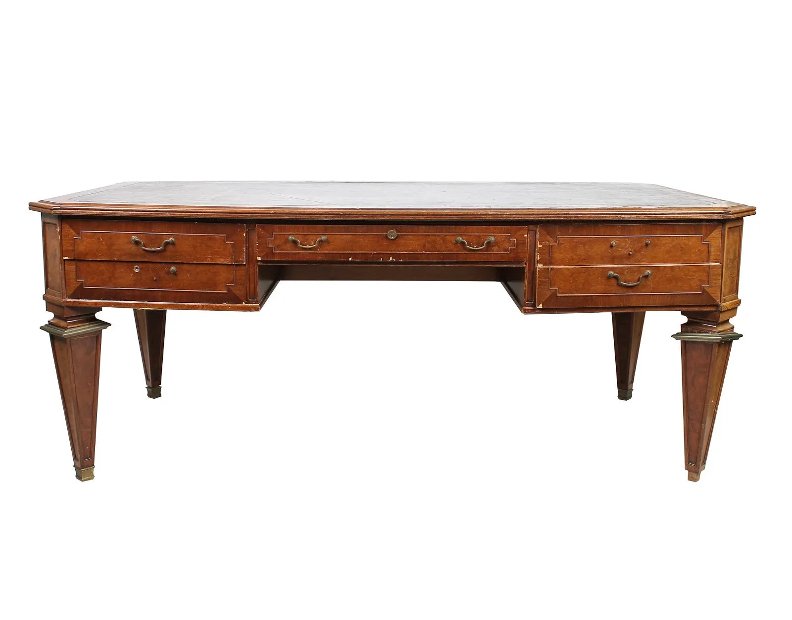 AF5-004: ANTIQUE EARLY 20TH CENTURY ITALIAN NEOCLASSICAL MODERNIST WALNUT DESK