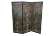 ANTIQUE FRENCH THREE PANEL LEATHER SCREEN | Work of Man