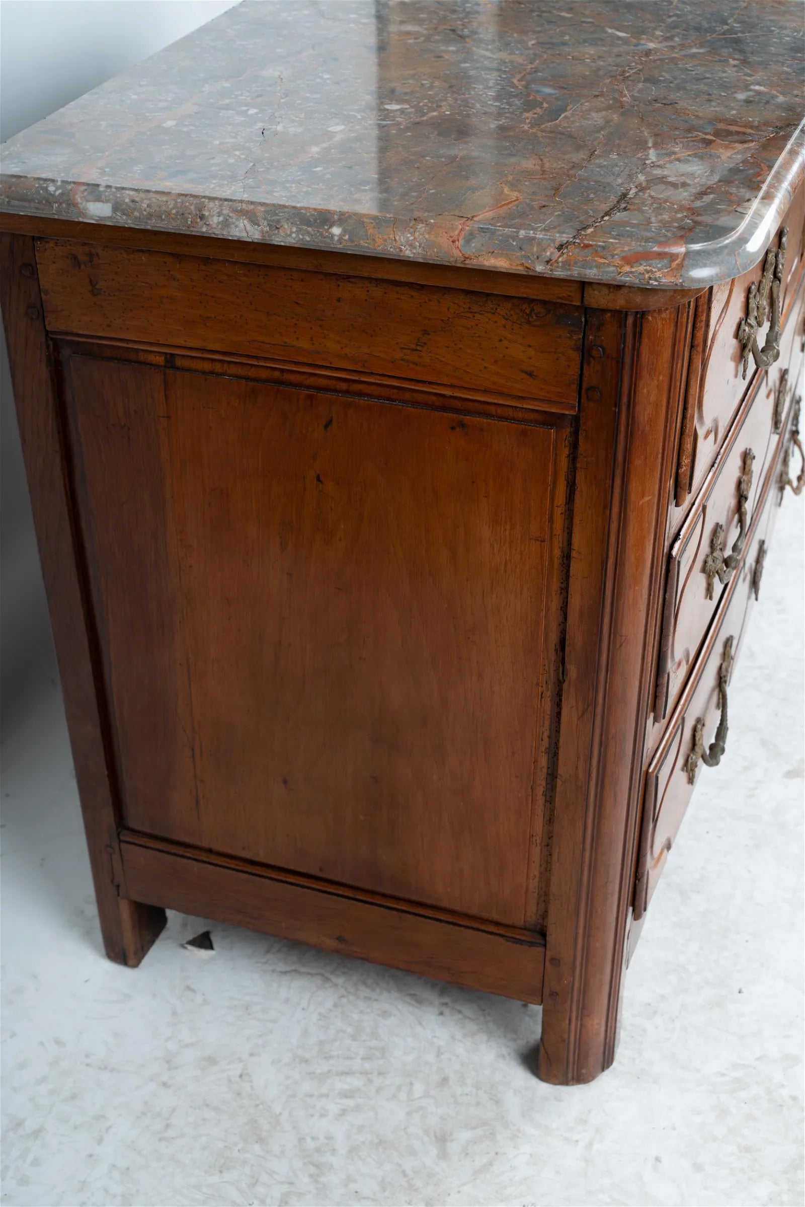 AF4-020: ANTIQUE LATE 18TH CENTURY LOUIS XIV STYLE FRENCH WALNUT CHEST OF DRAWERS