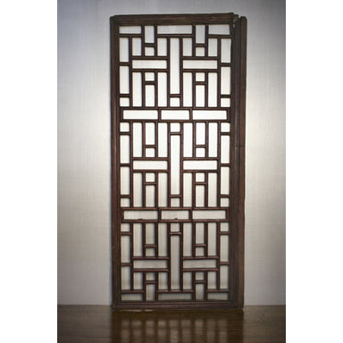 Antique Chinese Carved Wood Lattice Shutters | Work of Man