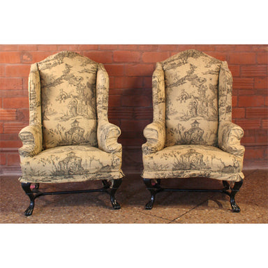 Antique Portuguese Wing Chairs | Work of Man