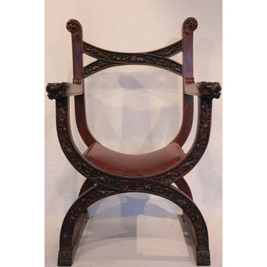 Antique Renaissance Revival "X" Chair | Work of Man