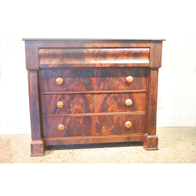 Antique American Classical Mahogany Chest | Work of Man