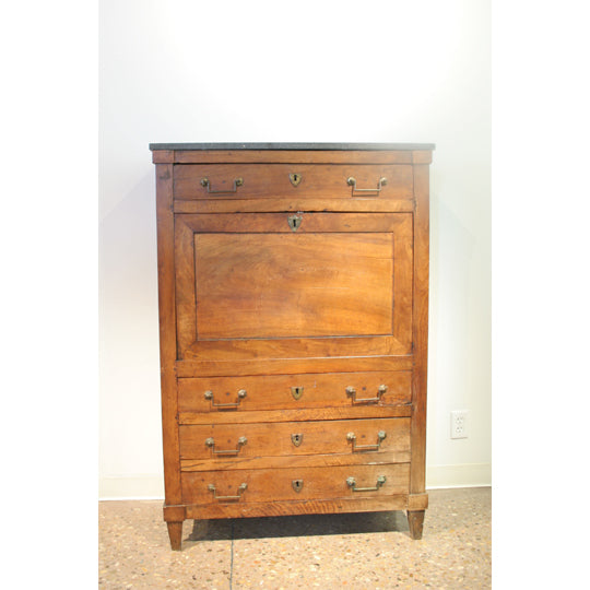 ANTIQUE FRENCH LOUIS XVI SECRETAIRE W/ MARBLE TOP | Work of Man