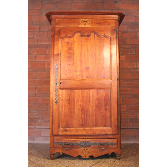 Antique French Provincial Bonnetiere Single Door Armoire | Work of Man
