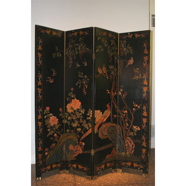 Antique Chinese 4 Panel Screen | Work of Man