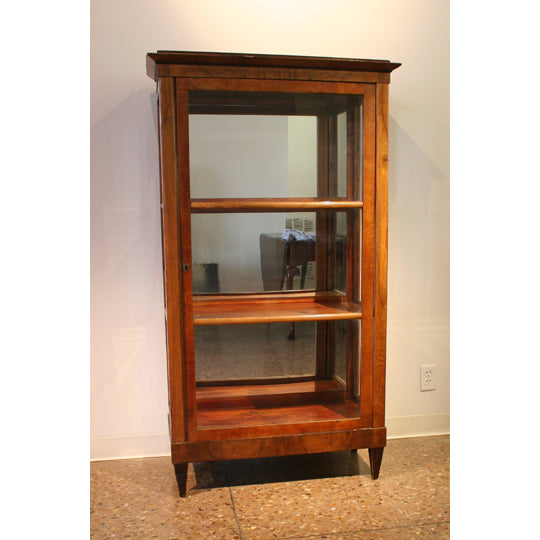 Antique Biedermeier Walnut Display Cabinet | Work of Man
