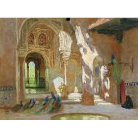 Marcus Waterman - Mosque Interior -  Pastel on Paper Painting | Work of Man