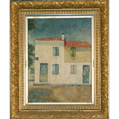 AW042 - French School - Town House - Oil on Canvas