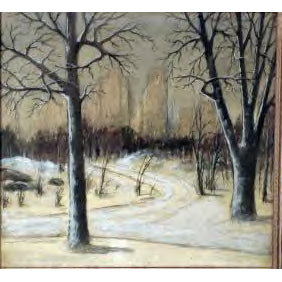 W. R. Bonker - New York Central Park - Gouache on Paper Painting | Work of Man