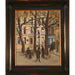 French School - City Square - Oil on Board Painting | Work of Man