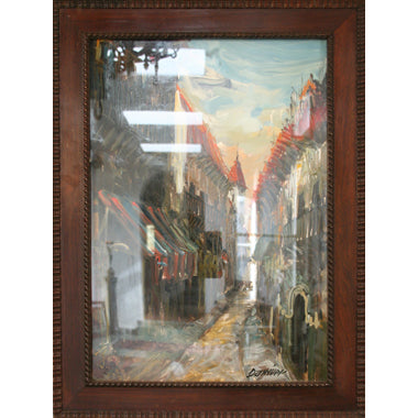 Carlos Derriver - Village Scene -  Oil on Board Painting | Work of Man