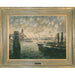 American School -  Harbor Scene - Oil on Canvas Painting | Work of Man