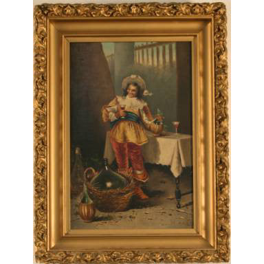 European School - Cavalier - Oil on Canvas Painting | Work of Man