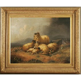 Alfred Morris - Sheep in a Highland Landscape - Oil on Canvas Painting | Work of Man