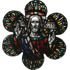 Antique Leaded Stained Glass Religious Window | Work of Man