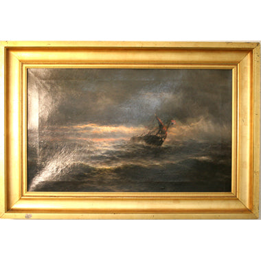 William Alexander Coulter - Ship in Distress -Oil on Canvas Painting | Work of Man