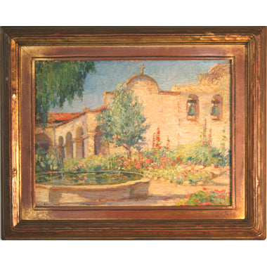 Lillian Sleeth - Mission San Juan Capistrano - Oil on Board Painting | Work of Man