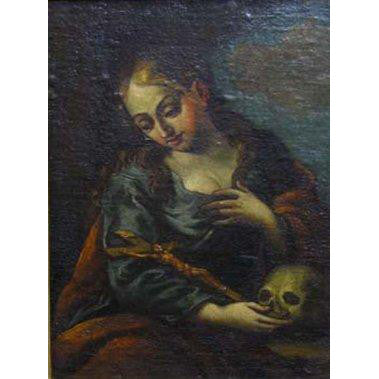 Italian School - Mary Magdalen - Oil on Canvas Laid to Panel Painting | Work of Man