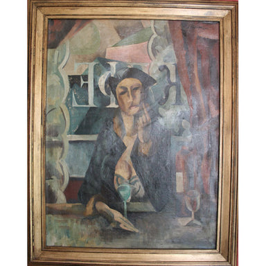 Russian School - Cubist / Avant Garde Portrait - Oil on Canvas Painting | Work of Man