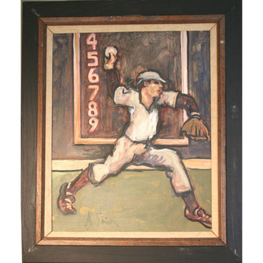 Arthur Smith - New York Yankee - Oil on Masonite Board Painting | Work of Man