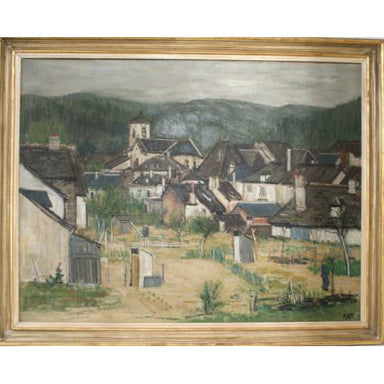 Ginette Rapp - Vue d; Argentat Correze - Oil on Canvas Painting | Work of Man