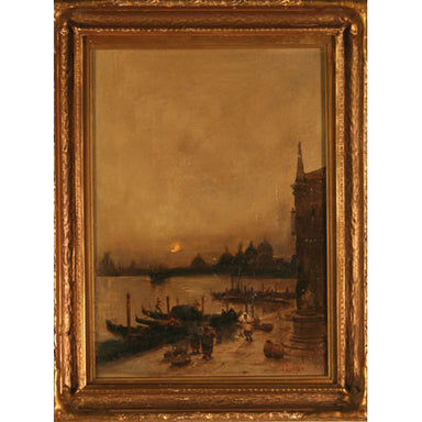 European School - Venice Canal - Oil on Canvas Painting | Work of Man