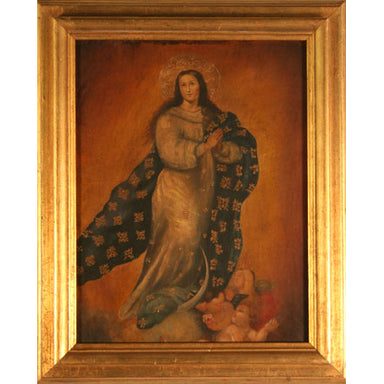 Madonna - Latin School -  Oil on Canvas Painting | Work of Man