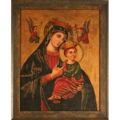 Latin School - Mother and Child - Oil on Canvas Painting | Work of Man