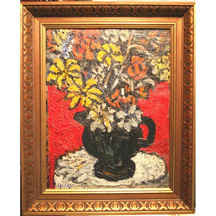 Sacha Moldovan - Flowered Still Life - Oil on Canvas Painting | Work of Man