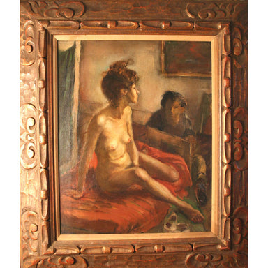 George Chann - Nude with Onlooker - Oil on Canvas Painting | Work of Man