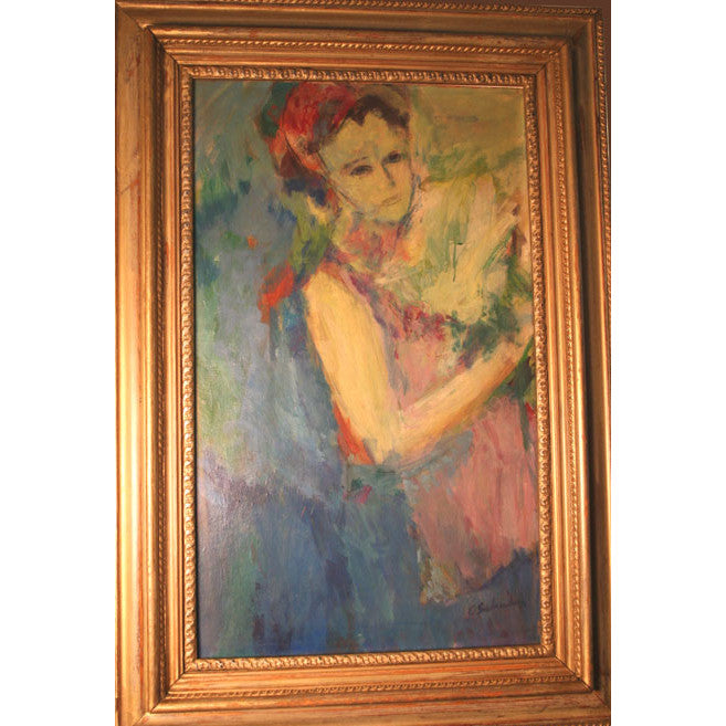 Eileen Scheiber - Impressionist Portrait - Acrylic on Board Painting | Work of Man