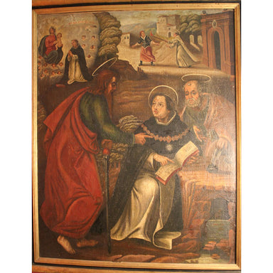 European School - Life of a Saint - Oil on Canvas Painting | Work of Man